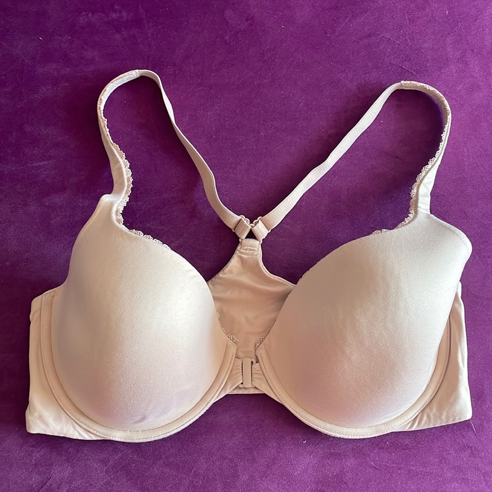 36DD Victoria’s Secret, Tan, Front Clasp, Racerback Bra